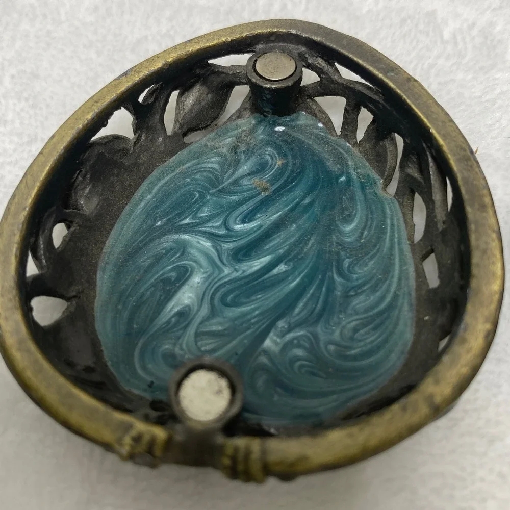 Peacock‎ Trinket Box Magnetic Enamel Jeweled Decorative Figurine Blue Green